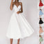 Vestido con Tirantes en V: Elegante Vestido de Verano en Corte A para Mujeres