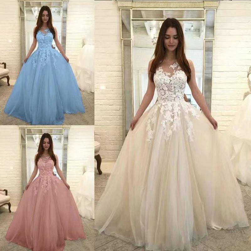Sleeveless Floral Lace Wedding Dress - Elegant Bridal Gown