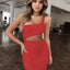Vestido Corto Ajustado de Un Hombro para Mujeres