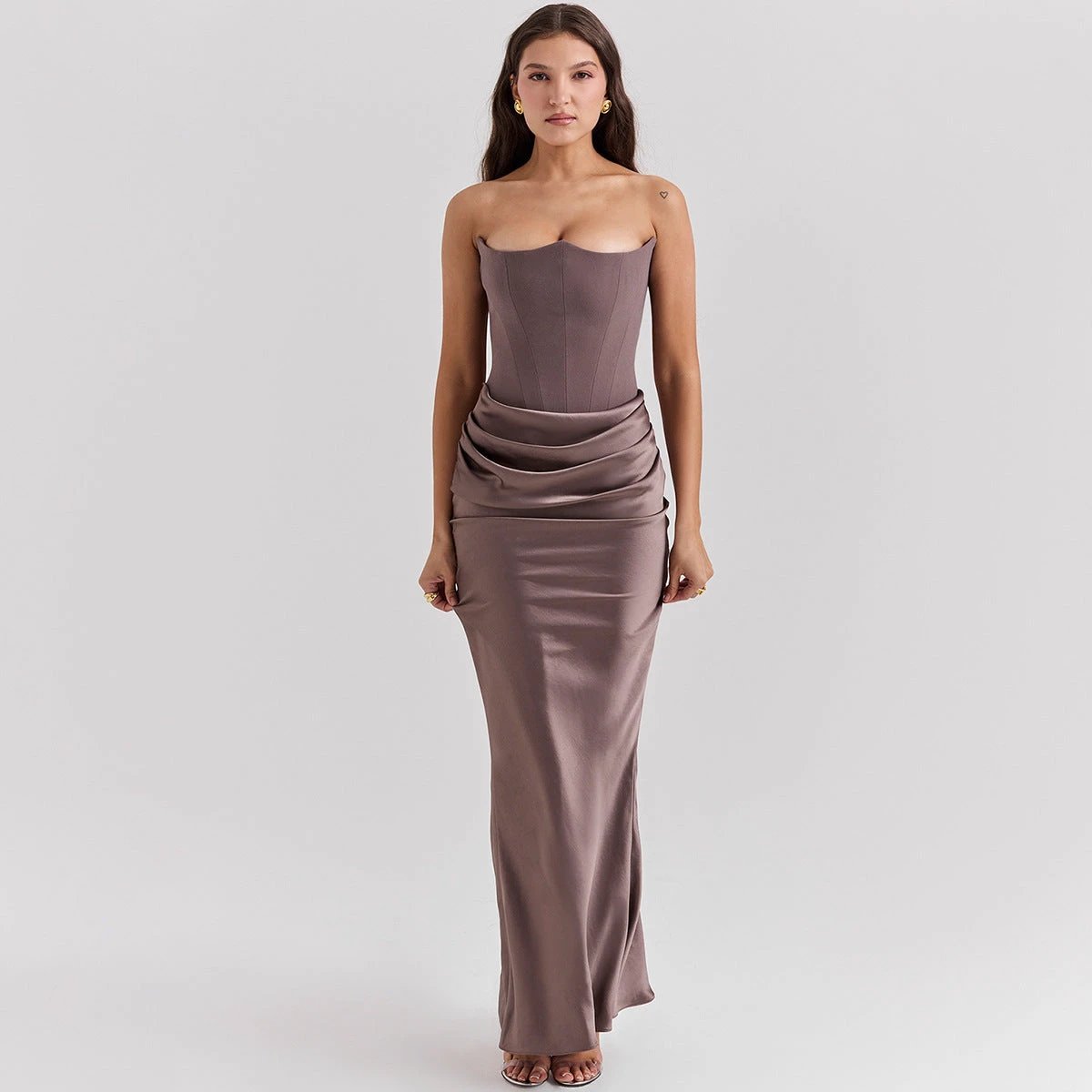 Elegant Slim Tube Top Long Dress for Special Occasions