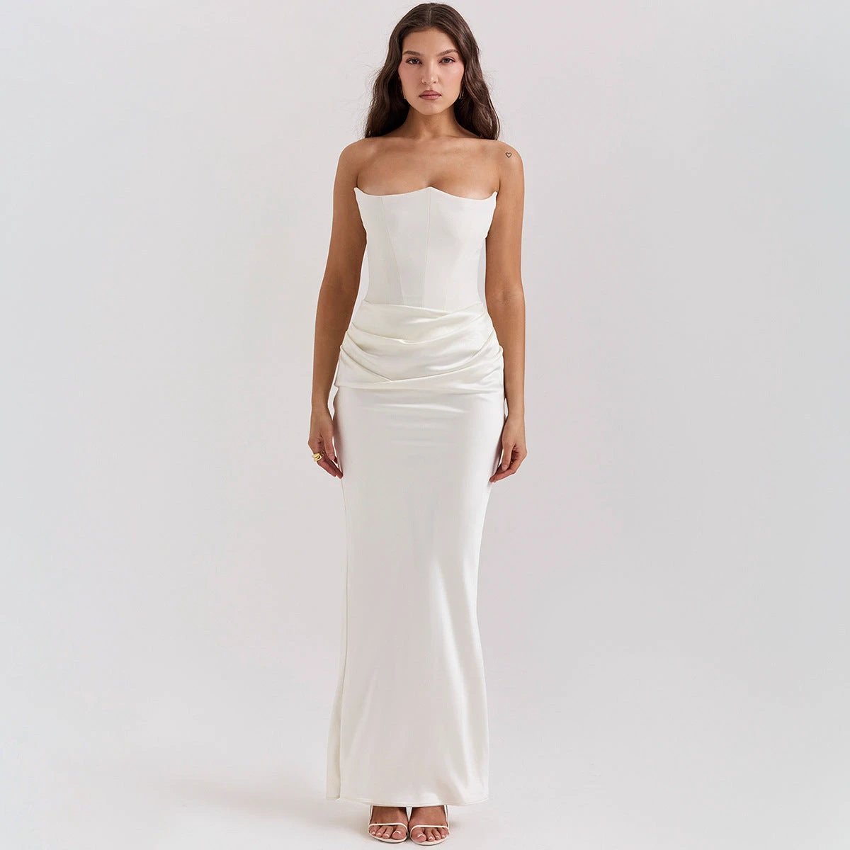 Elegant Slim Tube Top Long Dress for Special Occasions