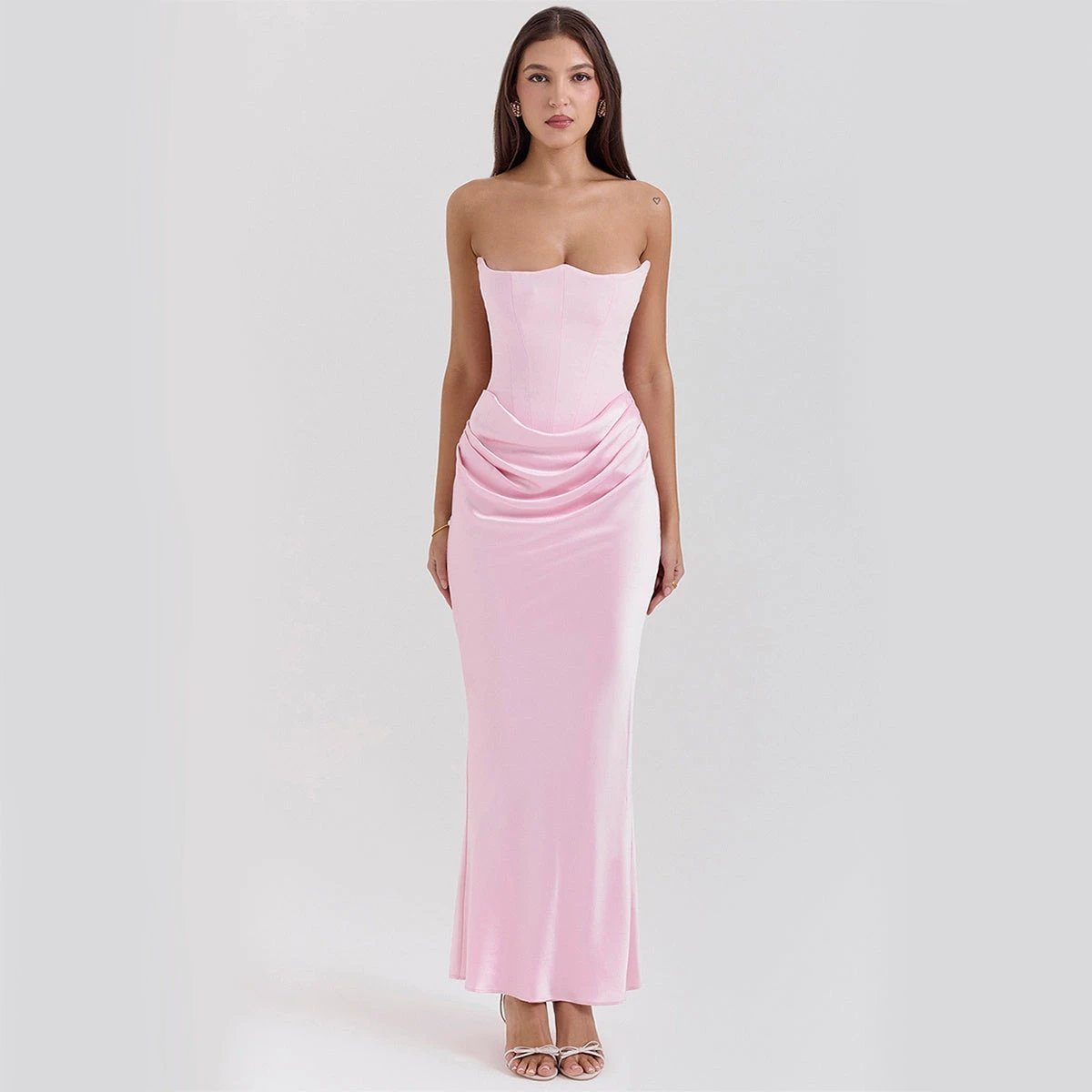 Elegant Slim Tube Top Long Dress for Special Occasions