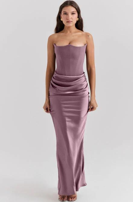 Elegant Slim Tube Top Long Dress for Special Occasions