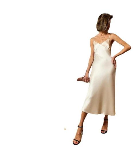 Jupe longue à balancement style sling - Motif uni doux