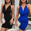 Robe élégante d'été à décolleté en V profond et dos nu