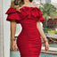 Women Black Off Shoulder Ruched Layered Ruffles Dress