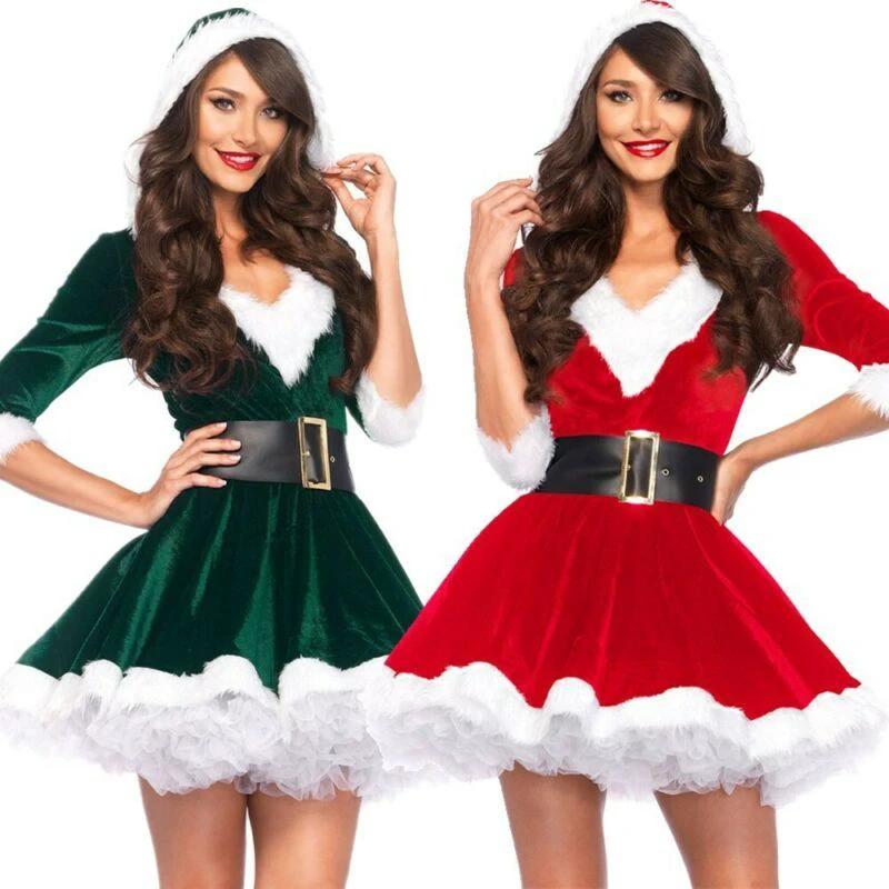 Vestido de Navidad para Mujer - Disfraz de Sudadera de Santa Claus