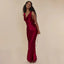 Elegante vestido largo de noche con cordones para mujer