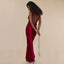 Elegante vestido largo de noche con cordones para mujer