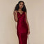 Elegante vestido largo de noche con cordones para mujer