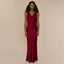 Elegante vestido largo de noche con cordones para mujer