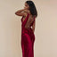 Elegante vestido largo de noche con cordones para mujer