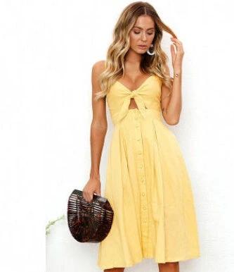 Robe d'été sans manches et dos nu pour femmes élégante