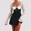 Y2K Lace Long Sleeve Dress with Corset Back