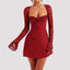 Y2K Lace Long Sleeve Dress with Corset Back