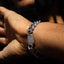 Pulsera de eslabones cubanos de diamante de oro blanco de 12 mm