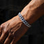 Pulsera de eslabones cubanos de diamante de oro blanco de 12 mm