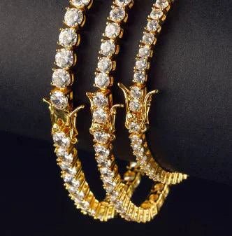 Bracelet de tennis en zircon plaqué or 18K