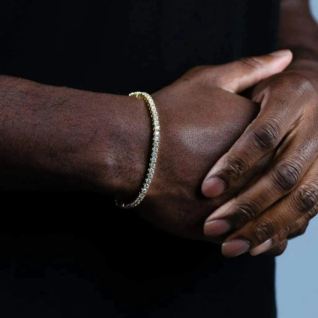 Bracelet de tennis en zircon plaqué or 18K