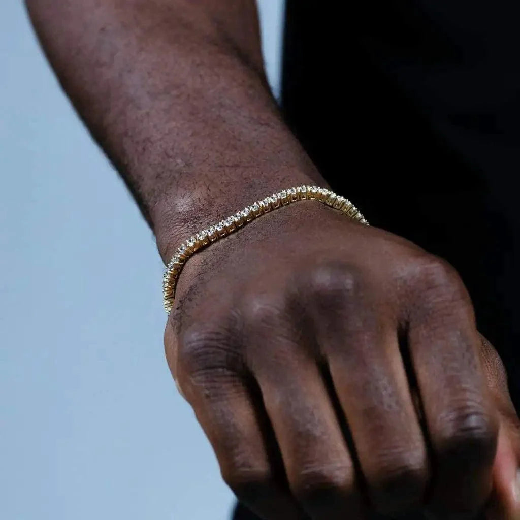 Bracelet de tennis en zircon plaqué or 18K