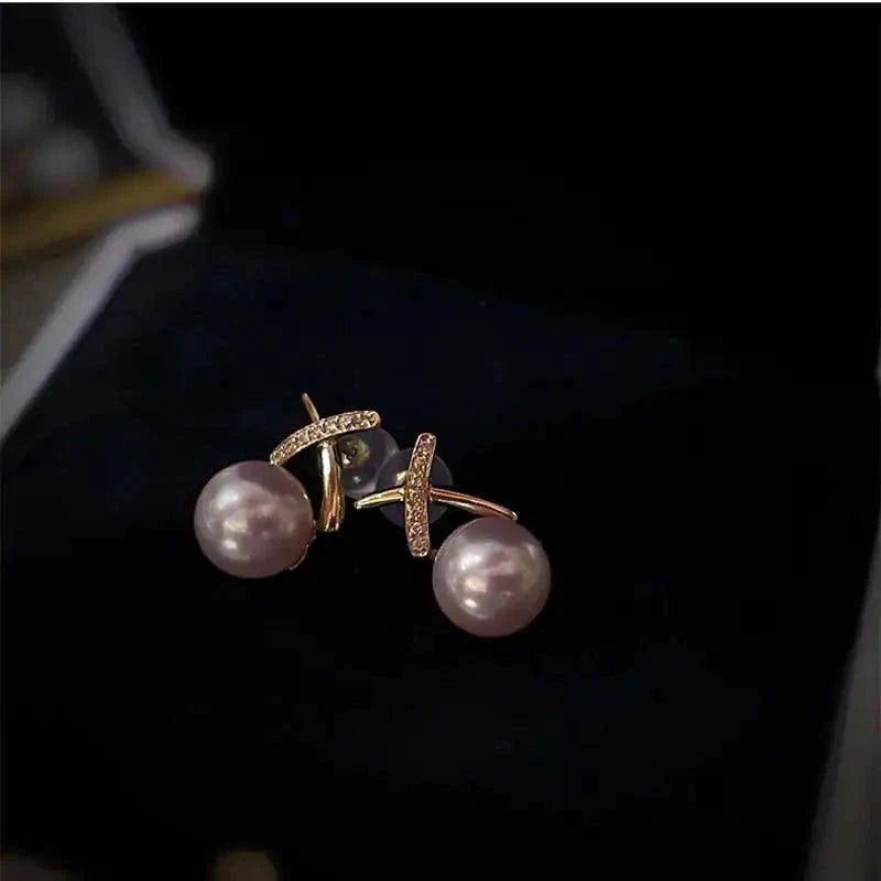 Boucles d'oreilles Élégance Perle Dorée 18K