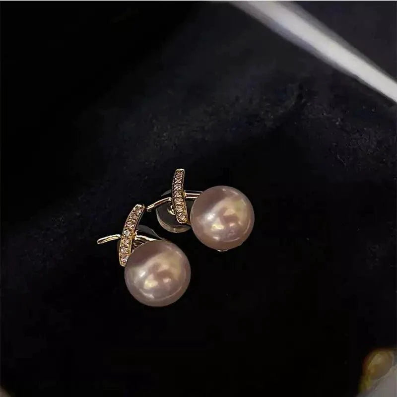 Boucles d'oreilles Élégance Perle Dorée 18K