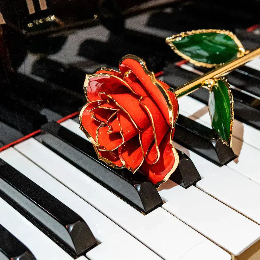 Rose Cadeau Exquise Plaquée Or 24K