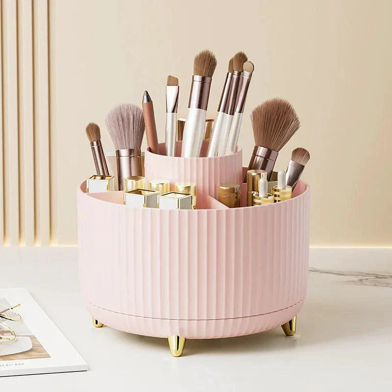 Soporte de Brochas de Maquillaje Giratorio 360° para Belleza Organizada