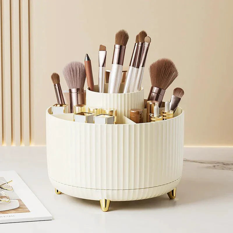 Soporte de Brochas de Maquillaje Giratorio 360° para Belleza Organizada
