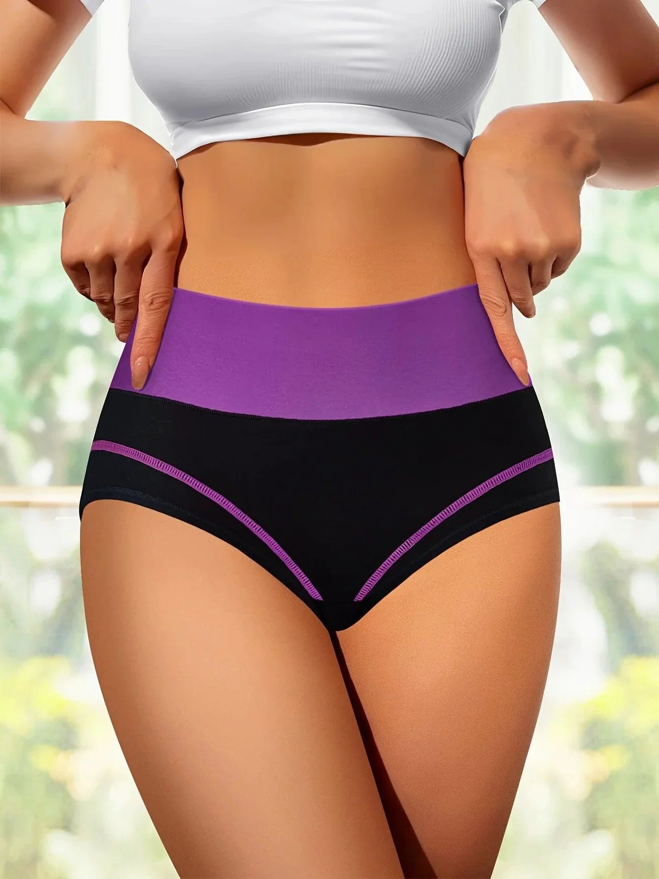 4 pcs Braguitas de Cintura Alta para Mujer - Cómodas y Transpirables