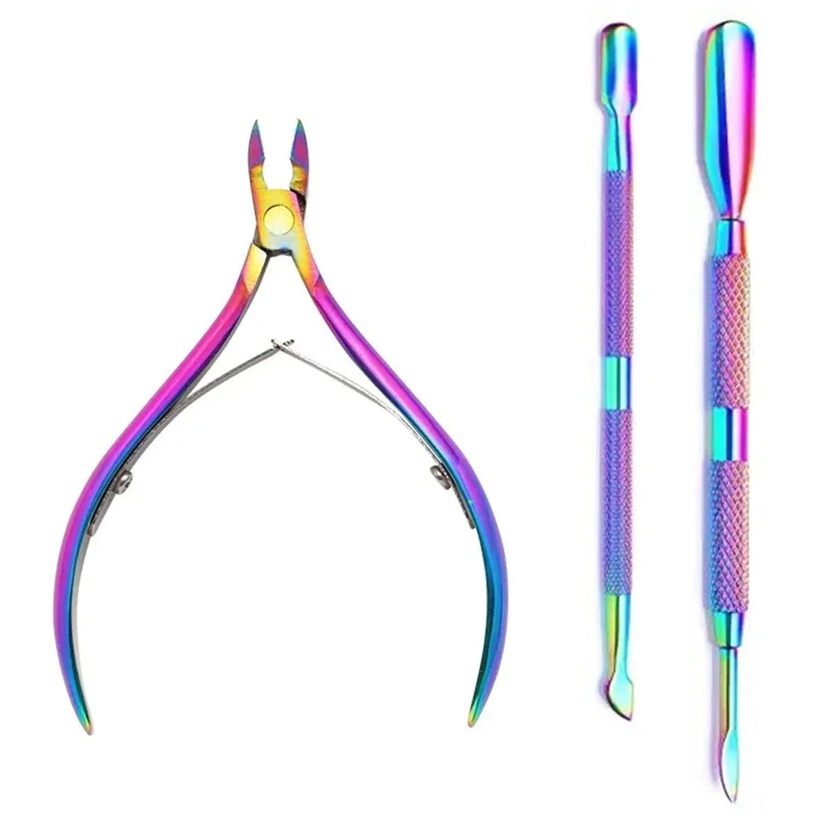Juego de Cuidado de Uñas Profesional de 4 Piezas de Acero Inoxidable