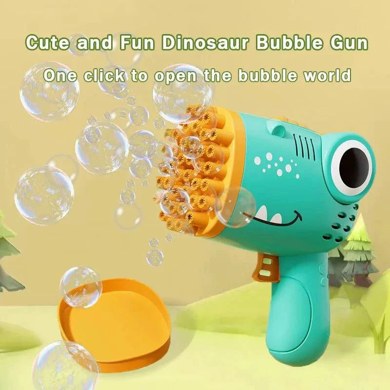 Machine à bulles dinosaure à 40 trous - Pistolet à bulles électrique pour s'amuser en extérieur