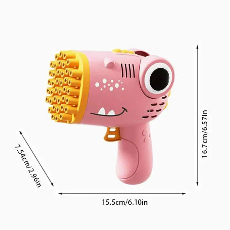 Machine à bulles dinosaure à 40 trous - Pistolet à bulles électrique pour s'amuser en extérieur