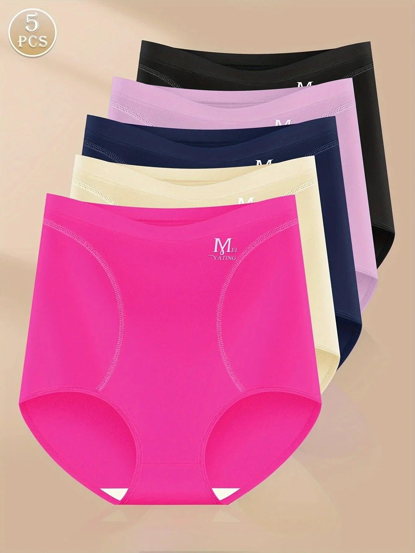 Culottes taille haute en soie glacée avec contrôle du ventre - 5 pièces