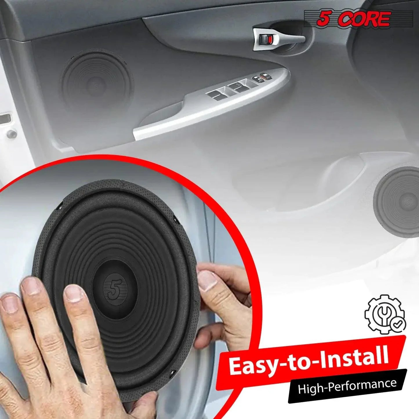 5Core 8 Inch Subwoofer Speaker - 500W Peak Power for Car Audio