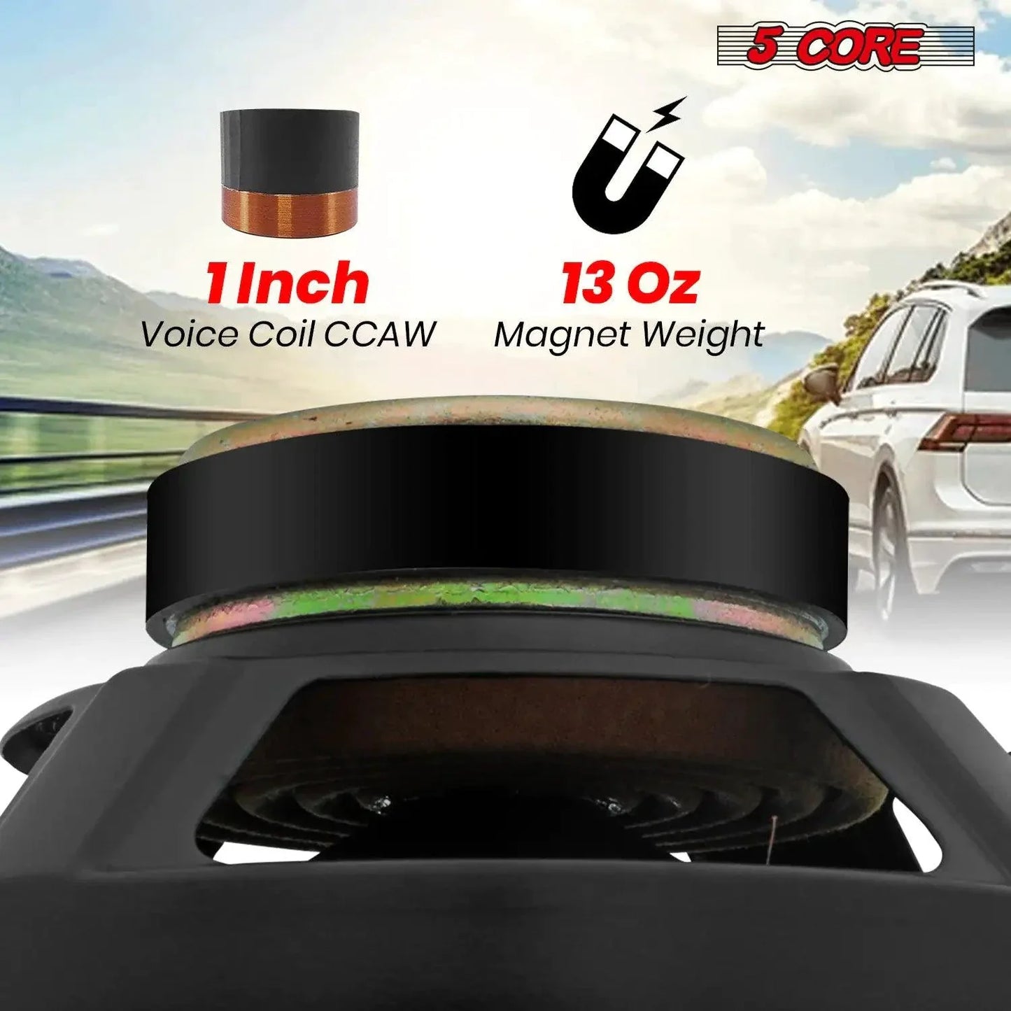 5Core 8 Inch Subwoofer Speaker - 500W Peak Power for Car Audio