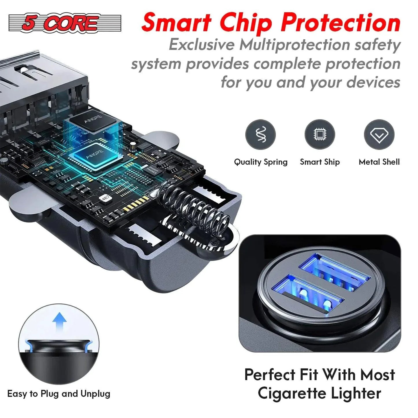 Adaptateur USB-C pour voiture 5Core SpeedCharge