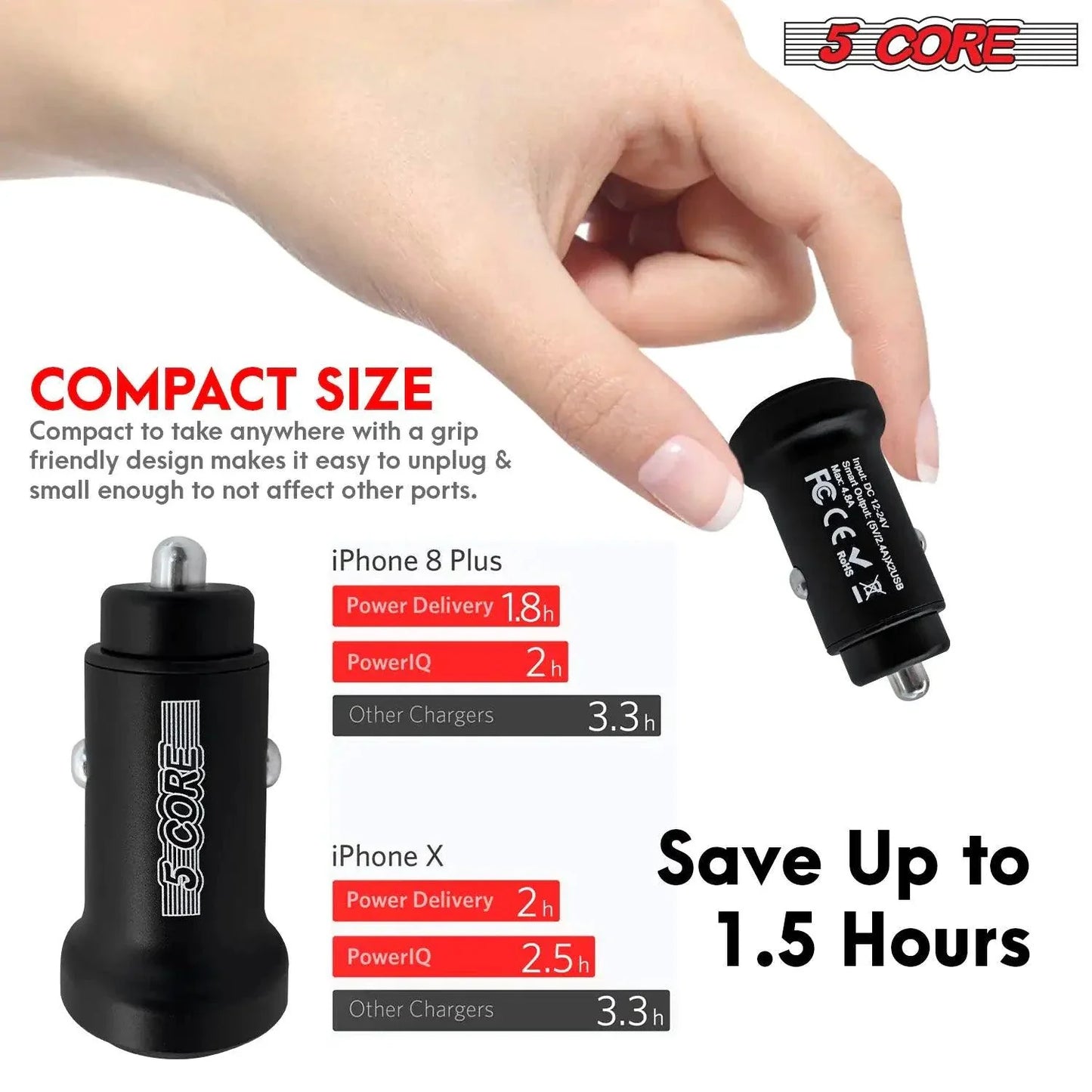 Adaptateur USB-C pour voiture 5Core SpeedCharge