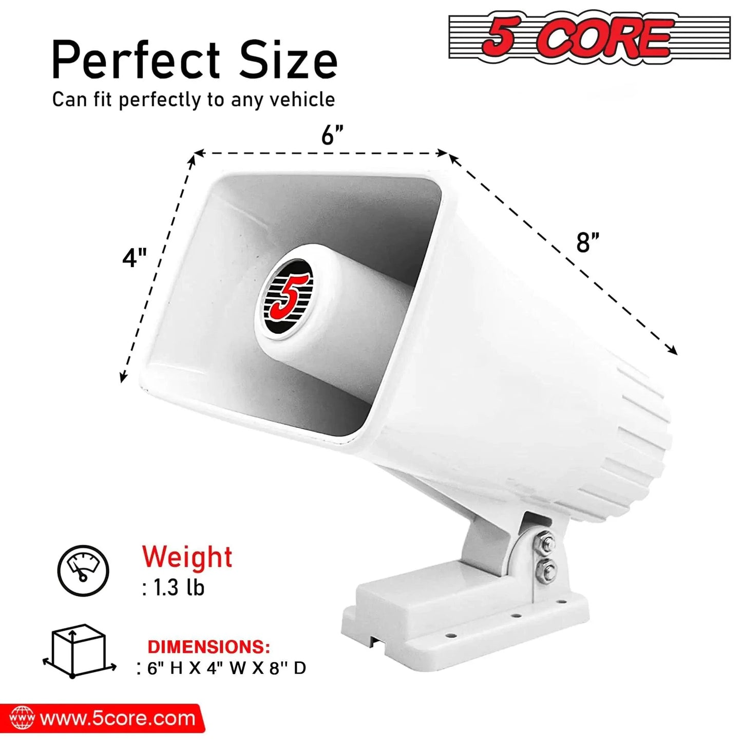 Altavoz de bocina PA universal 5Core 50W 6x4