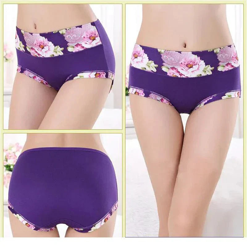 Pack de 5 Bragas de Algodón Impresas para Mujeres