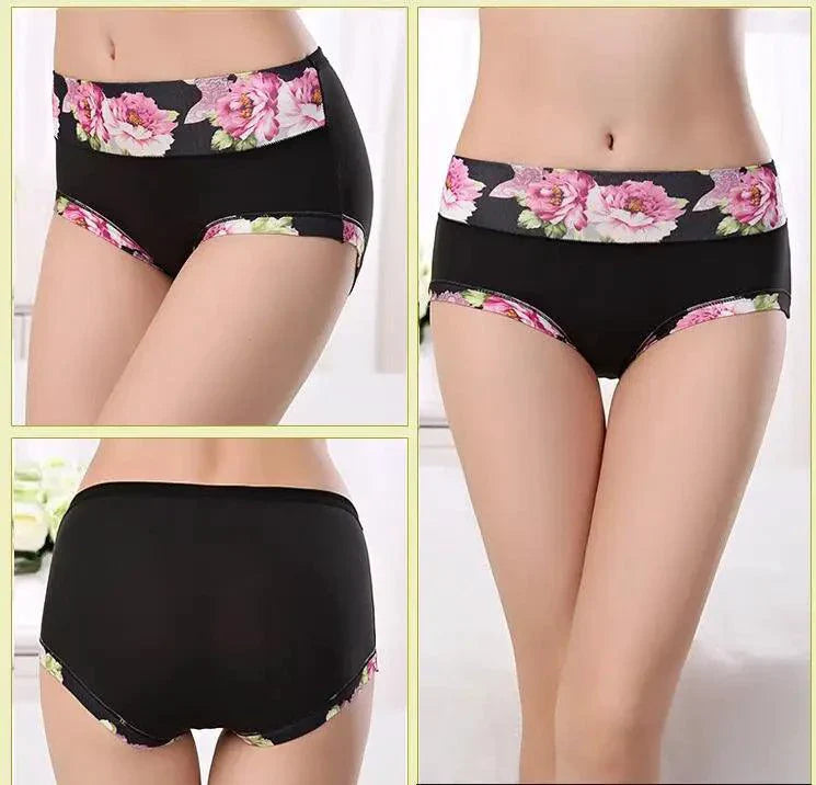 Pack de 5 Bragas de Algodón Impresas para Mujeres