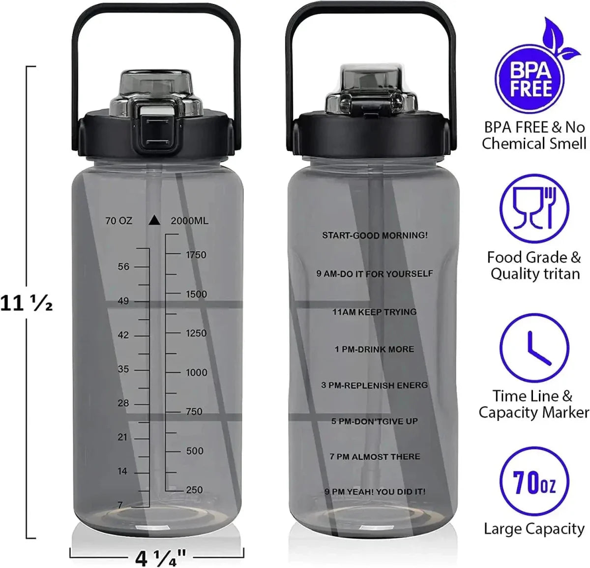Botella de Hidratación Motivacional de 64oz