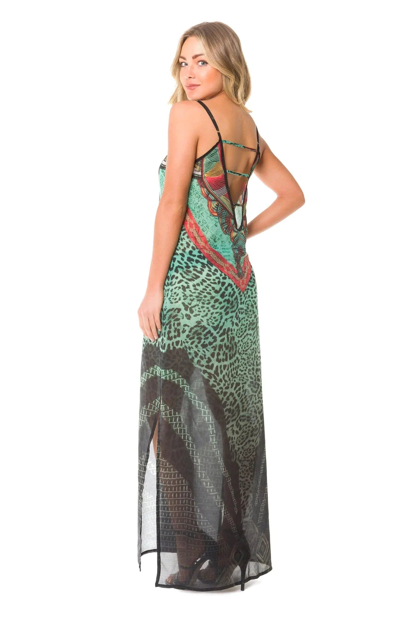 Robe Longue Afrique - Design Élégant à Décolleté en V