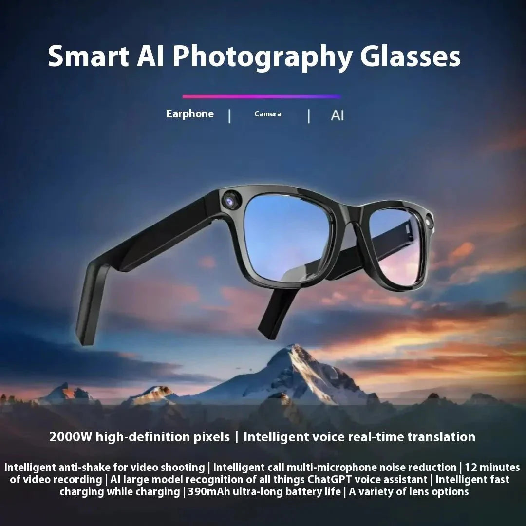 Gafas inteligentes con cámara AI para captura manos libres