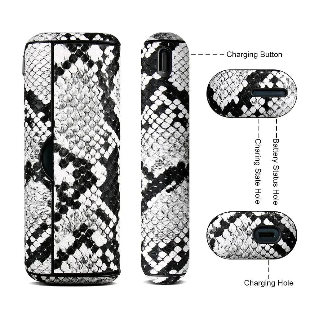 Étui en cuir à motif serpent pour appareils électroniques