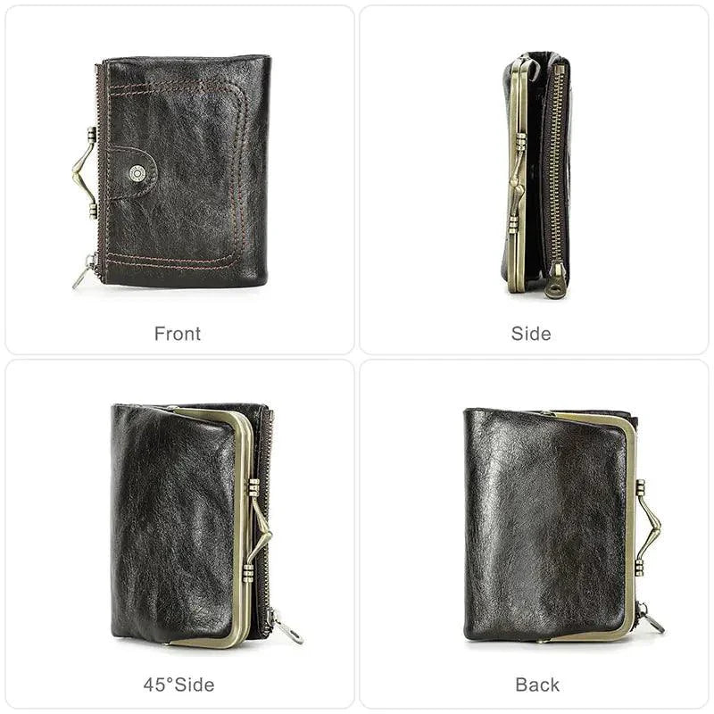 Portefeuille en cuir véritable pour femmes - Élégant et fonctionnel
