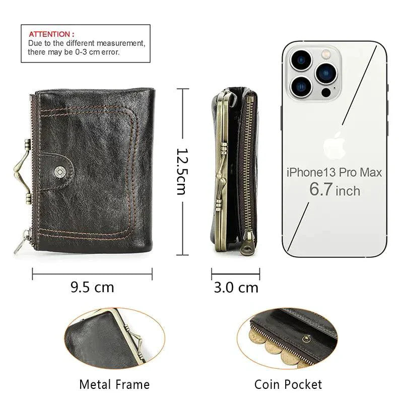 Portefeuille en cuir véritable pour femmes - Élégant et fonctionnel