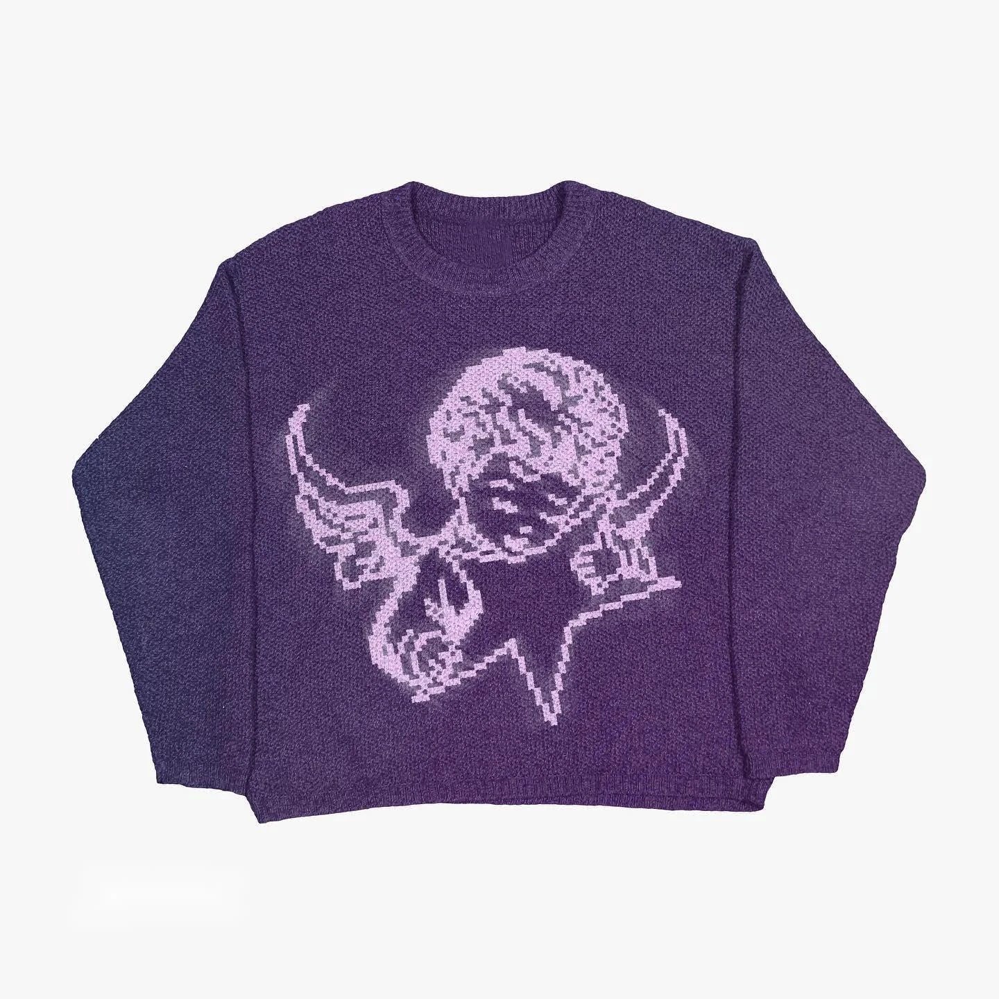 Gothic-Inspired Women's Pullover Sweater for Autumn & Winter