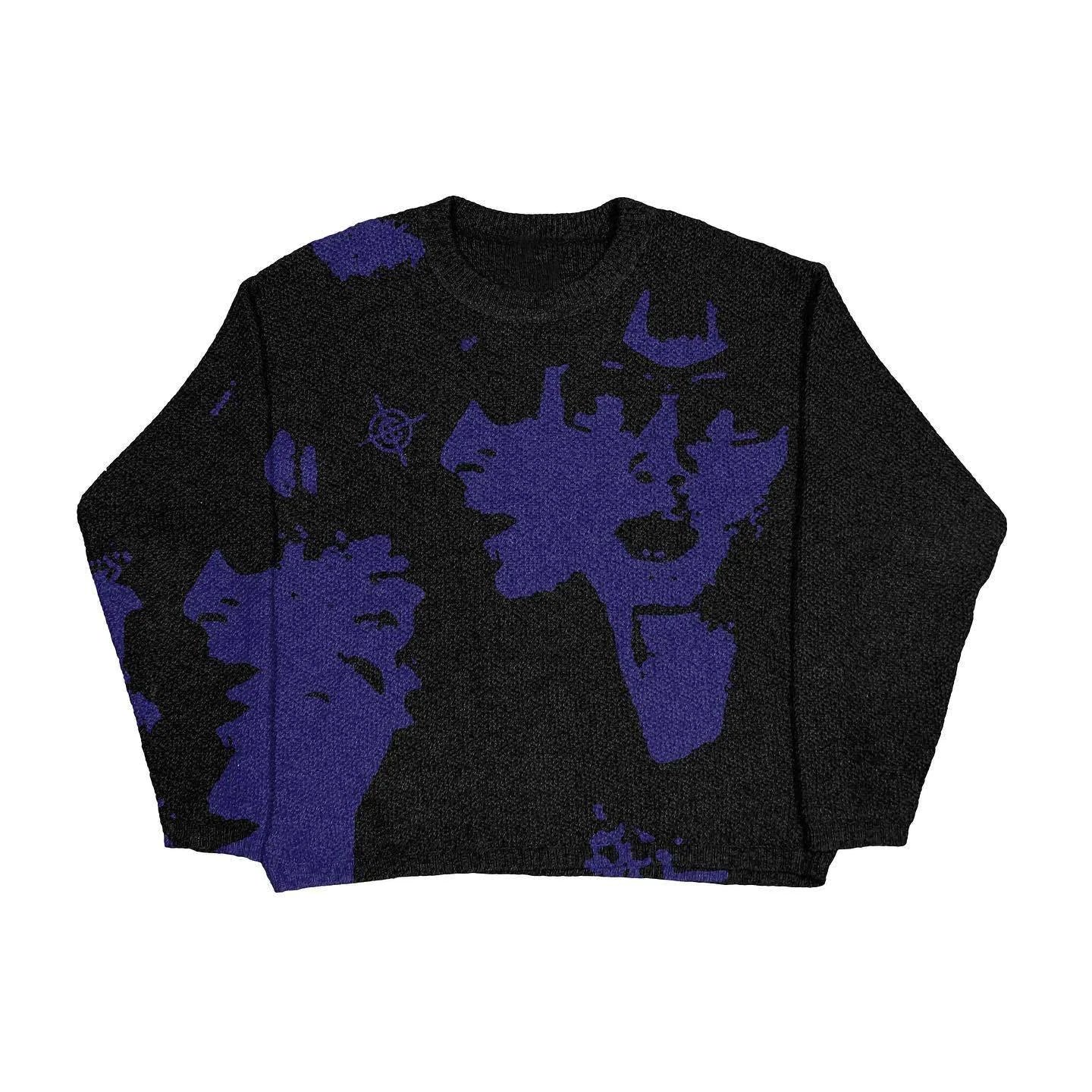 Gothic-Inspired Women's Pullover Sweater for Autumn & Winter
