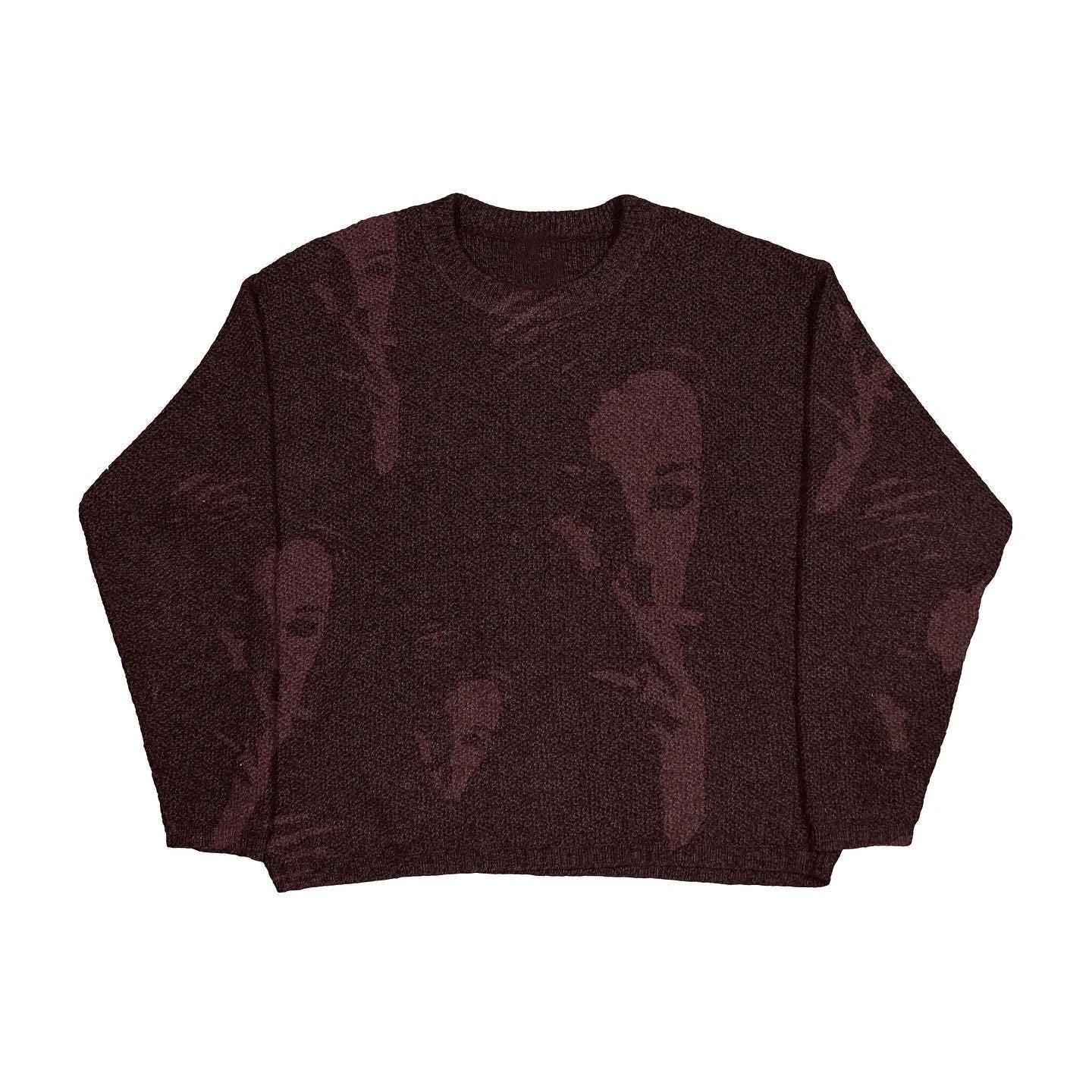 Gothic-Inspired Women's Pullover Sweater for Autumn & Winter